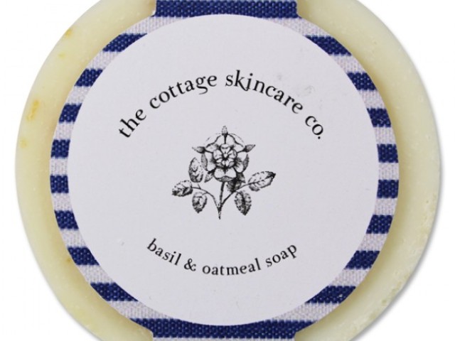 The Cottage Skincare Company – Basil & Olive Oil Round Soap – 60g