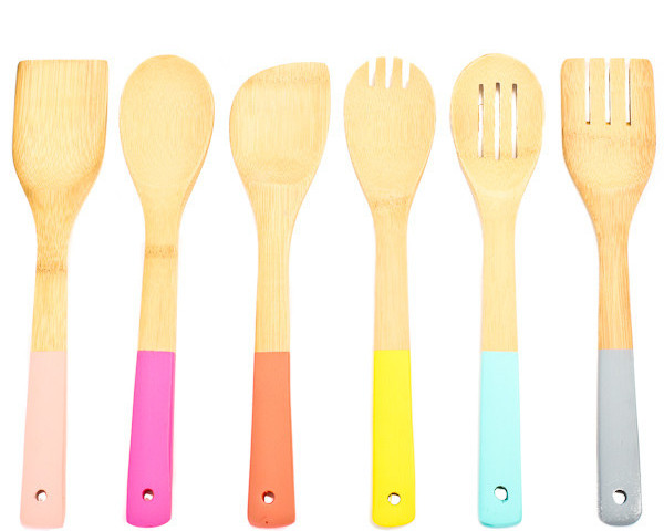 Wooden Paint Dipped Utensil