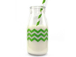 200ml Dollyrockets Glass Bottles -Green Chevron