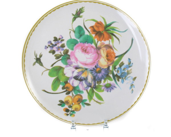 Antique Melamine Plate Colourful Bouquet