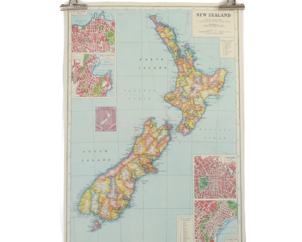 Cavallini New Zealand Map Poster