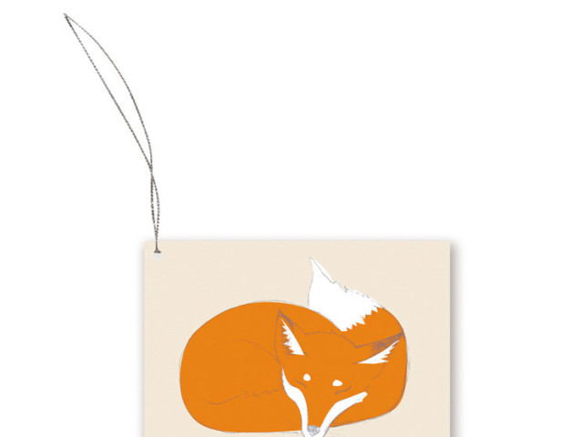 Sleepy Fox Gift Tag