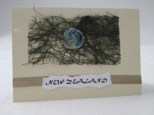 HANDMADE GREETING CARD – PAUA AND FLAX GRASS