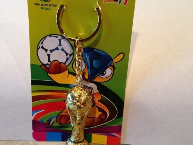 FIFA 2014 Brazil WORLD CUP SOCCER MINI TROPHY KEYCHAIN